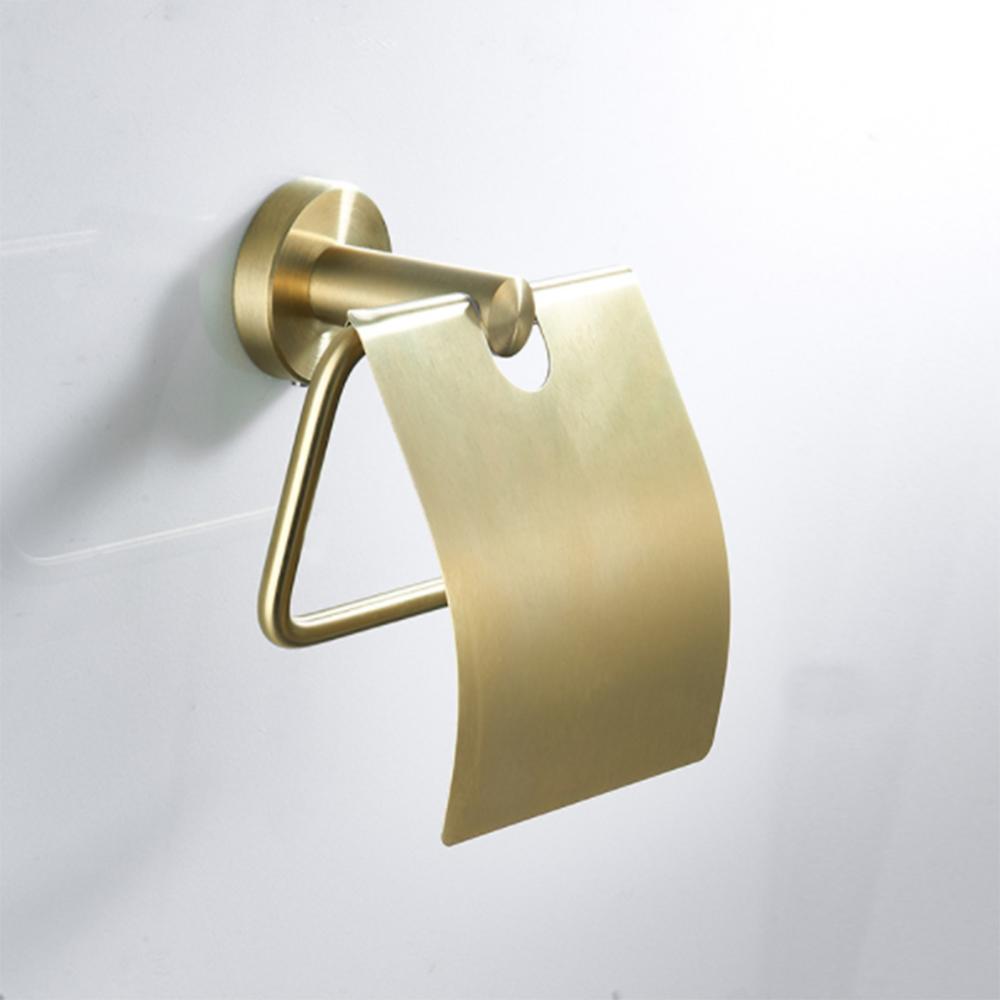 

Bathroom Accessories Bathrobe Hook Towel Ring Bathroom Brush Holder Soap Box Bathroom Golden Brushed Toilet Paper Holder золотистый