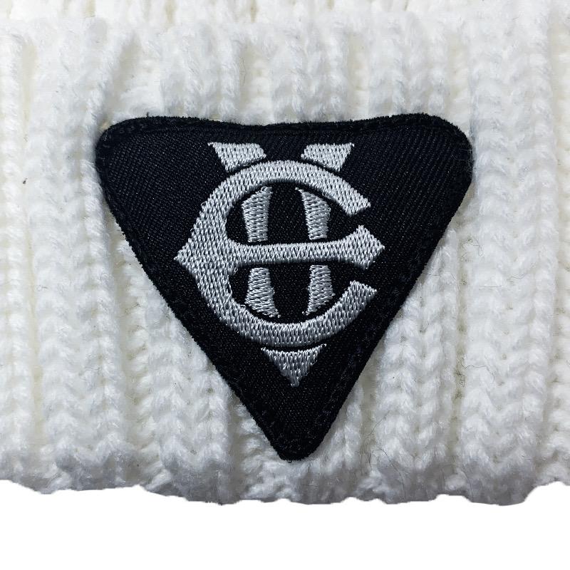 EIGHTVOLUME Ev T-Patch Ribbed Beanie (White)