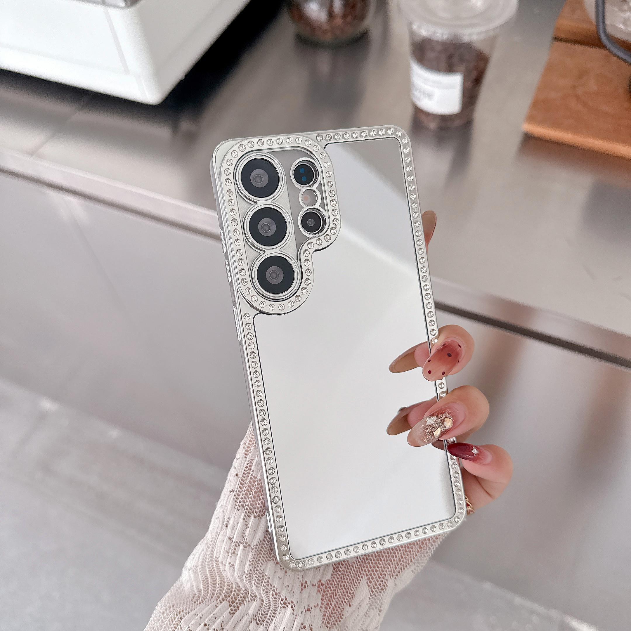 

Зеркальный чехол для телефона с бриллиантами для Samsung Galaxy S26 S25 S24 S23 Ultra Plus Защита камеры Ударопрочный Покрытие Galaxy S26 Ultra