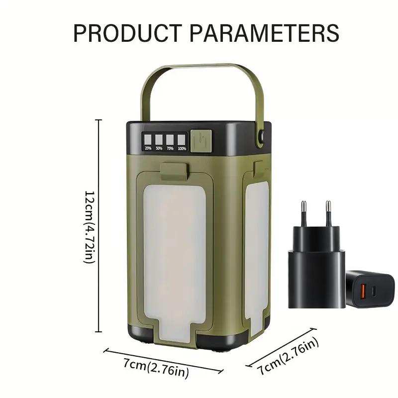 Christmas Outdoor Solar Light Rechargeable Flashlight Portable Power Bank Lamp LED Hanging Tent Light for Camping Hiking Fishing