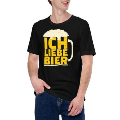 I Love Beer Ich Liebe Bier Shirt Design Beer Germany Sausages Oktoberfest Munich Funny Saying Bavaria Lederhosen Cotton Tops