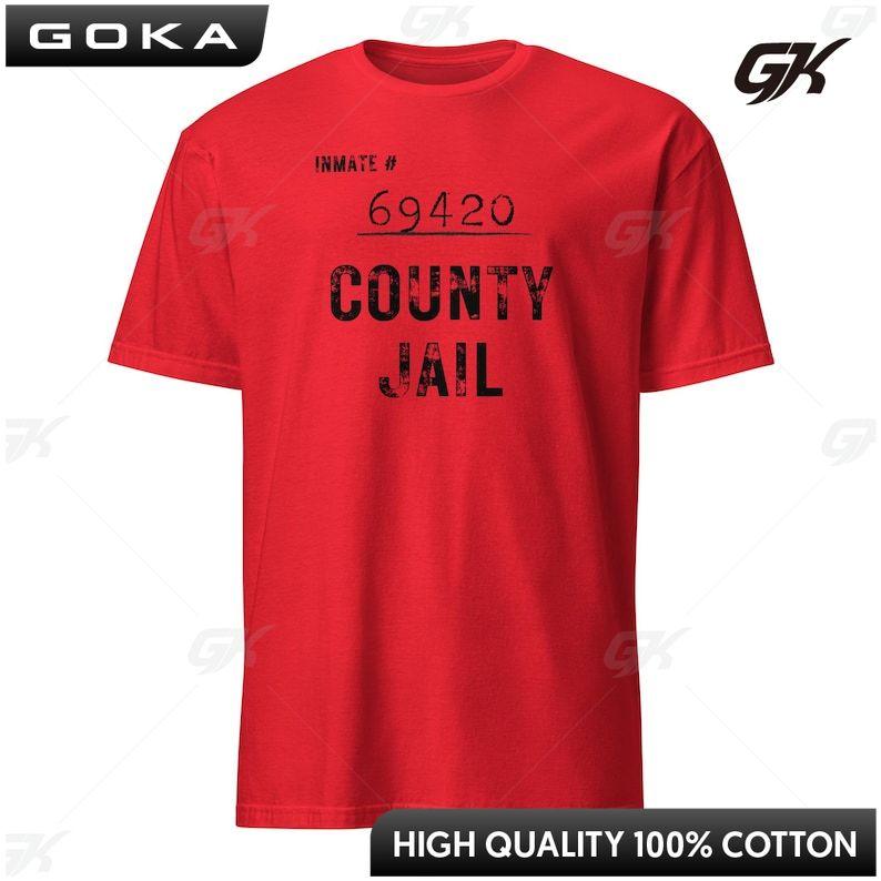 Funny Inmate Costume County Jail Cotton Shirt Halloween Tee EASY Last Minute Outfit Unisex Clothes Graphic T Shirts Harajuku