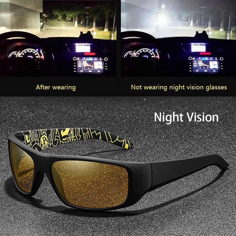 Fashion Vintage Square Frame Unisex Night Vision Glasses Anti Glare UV400 Eyewear Reduce Visual Fatigue