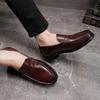 Vintage Top Layer  Leather Slip  Loafers Breathable Moccasins Driving Design Casual Cowhide Shoes for Men