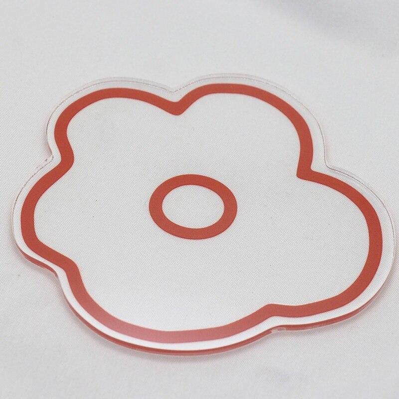 Cup Placemat Tea Coffee Milk Cups Pads Korean Ins Transparent Acrylic Teacup Mat Custom Small Floral Cushion