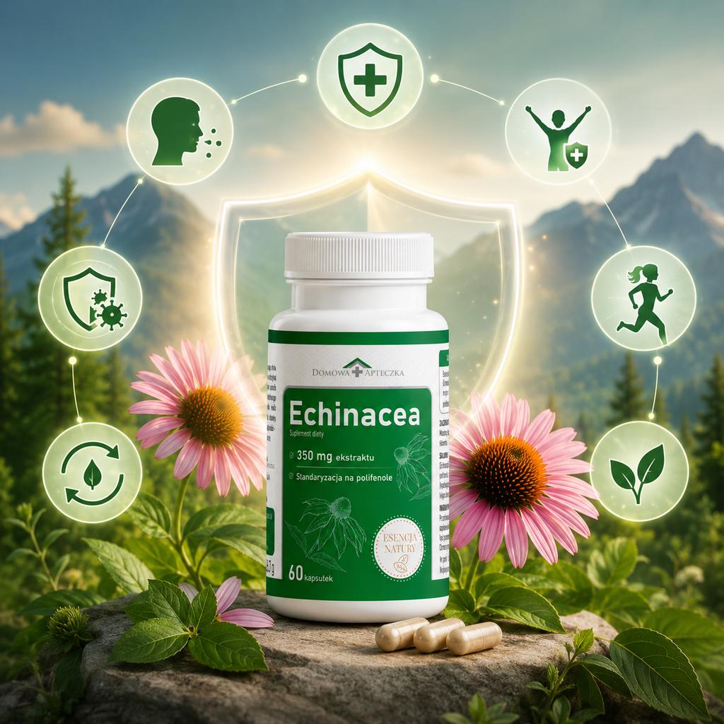 Echinacea Essence of Nature 60 Capsules | Purple Coneflower 350 Mg | Immunity Support | Standardized Extract