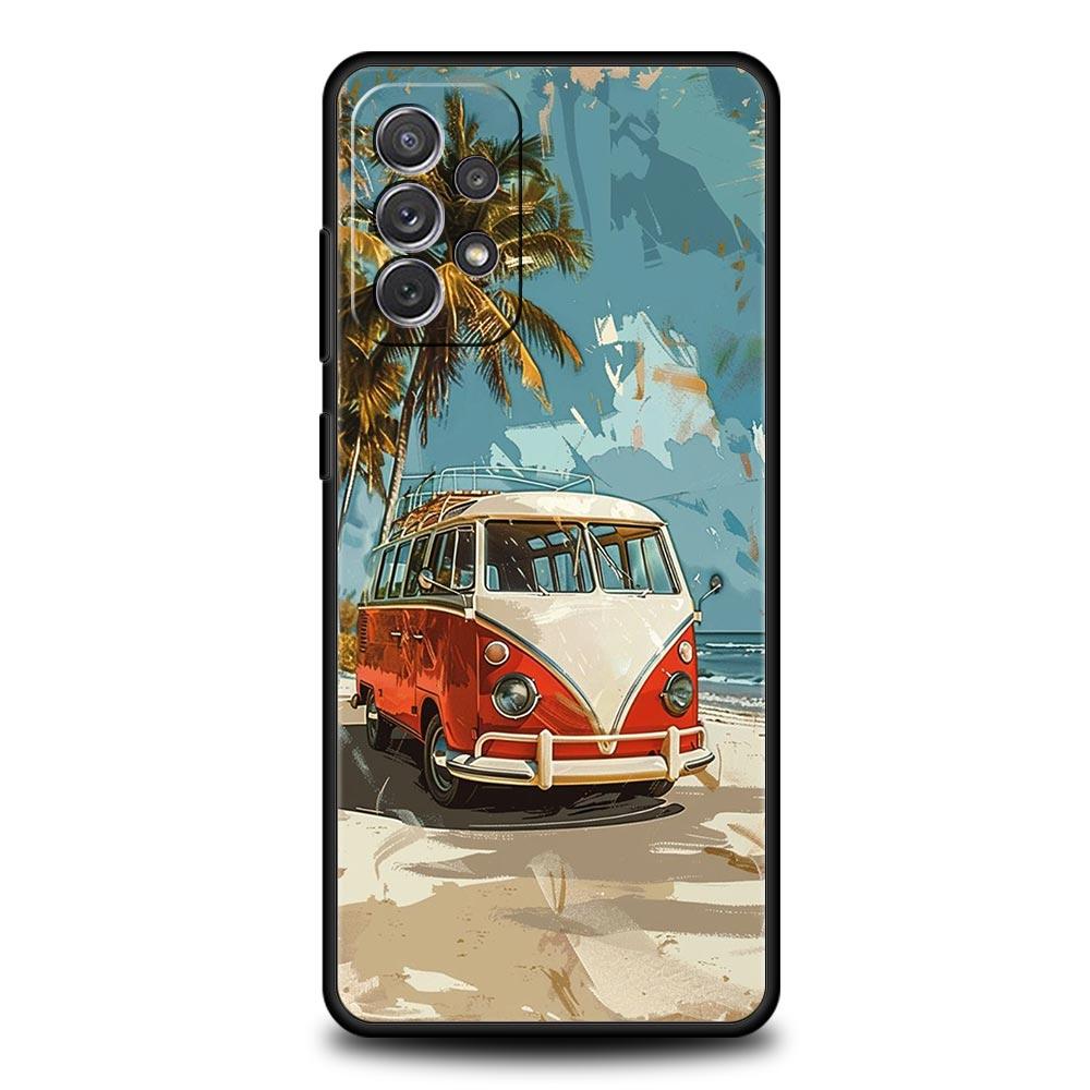 Combi Van Car Outdoor Camping Phone Case For Samsung A17 A07 A55 A35 A25 A15 A05s A33 A31 A23 A21s A13 A41 A73 A53 A51 A71 Cover