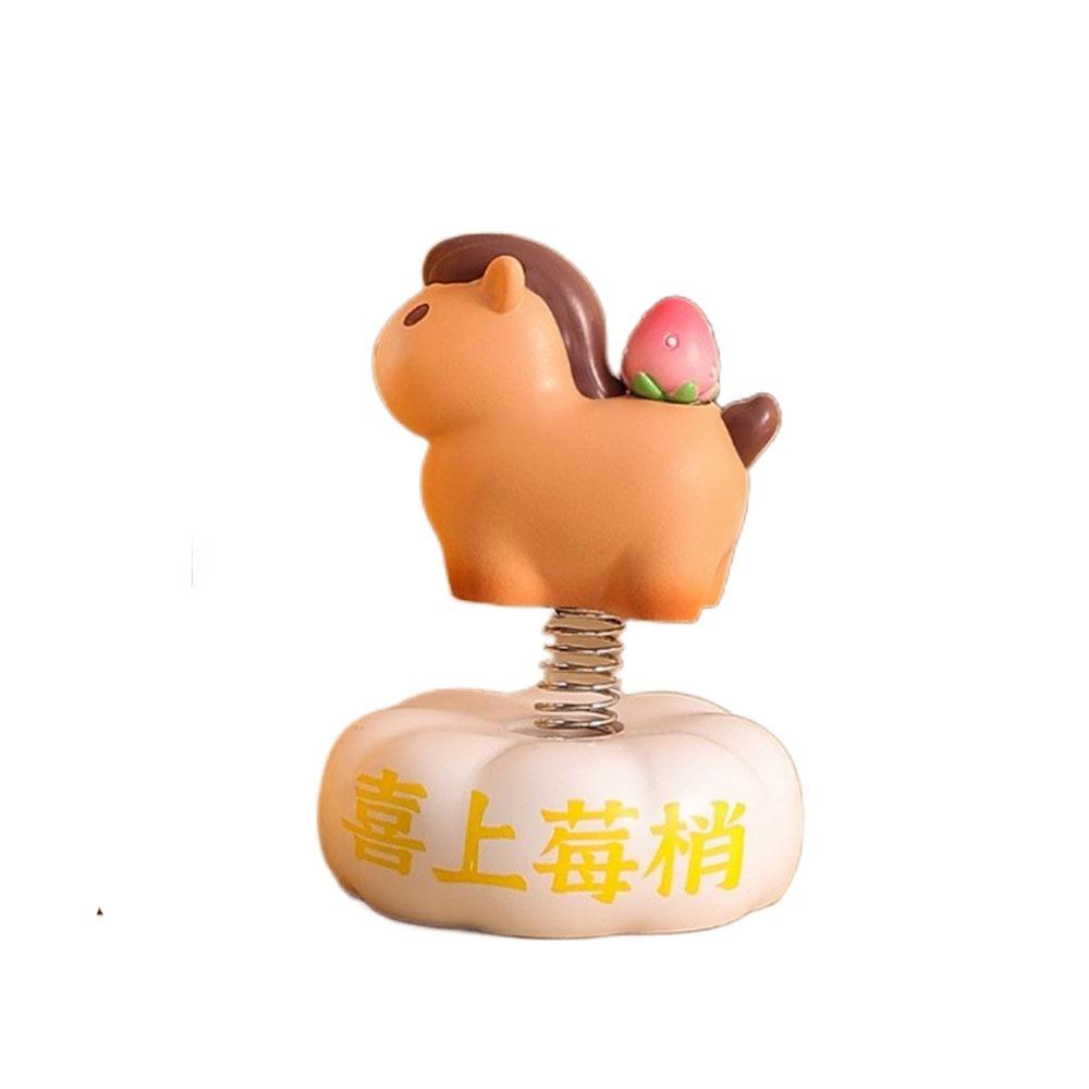 Harz Tierkreis Pony Ornament Schüttelbare Handgefertigte Schaukelpferd Figur Pferde Maskottchen Jahr des Pferdes