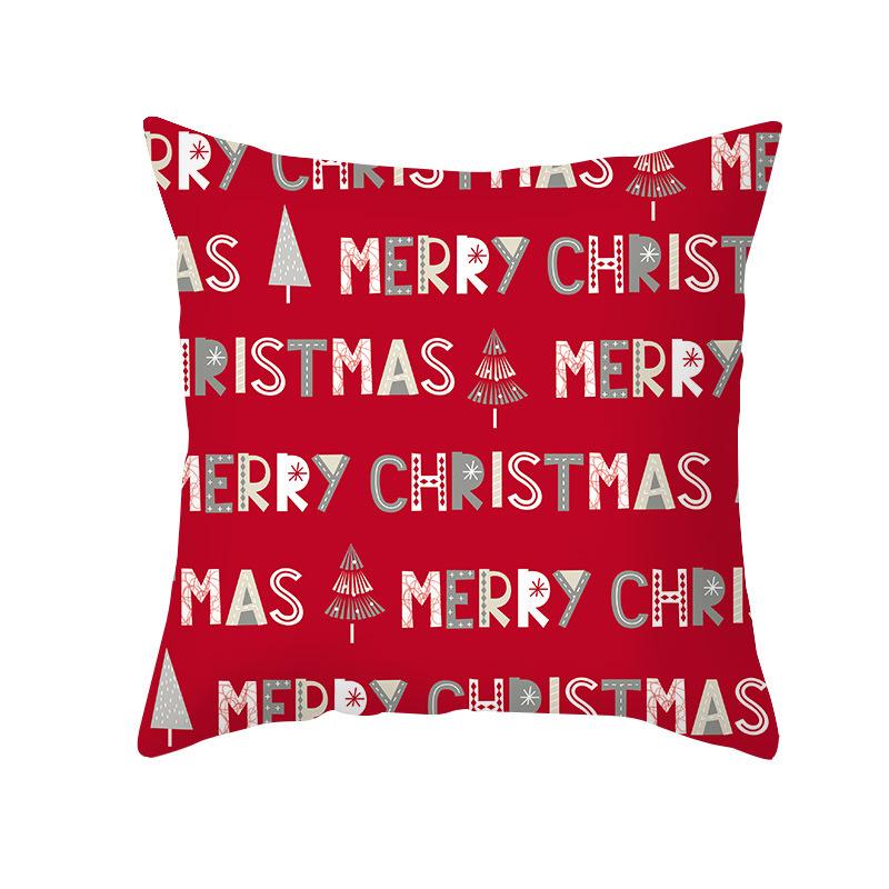 Nordic Christmas Pillow Cover Cartoon Elk Sofa Cushion Cover Peach Skin Pillow Cover