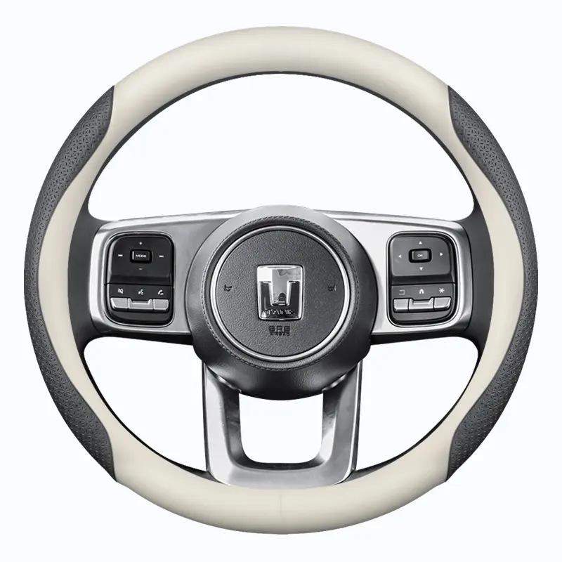 Genuine Leather Steering Wheel Cover for Tank 300/400/500, All-Season, Summer-Ready.