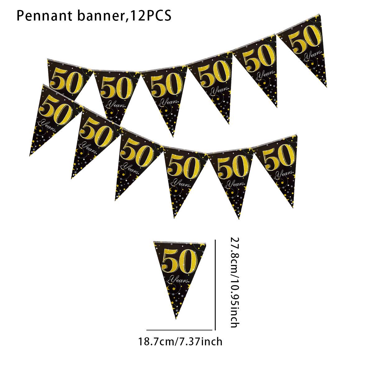 New Age Black and Gold Birthday Party Bunting