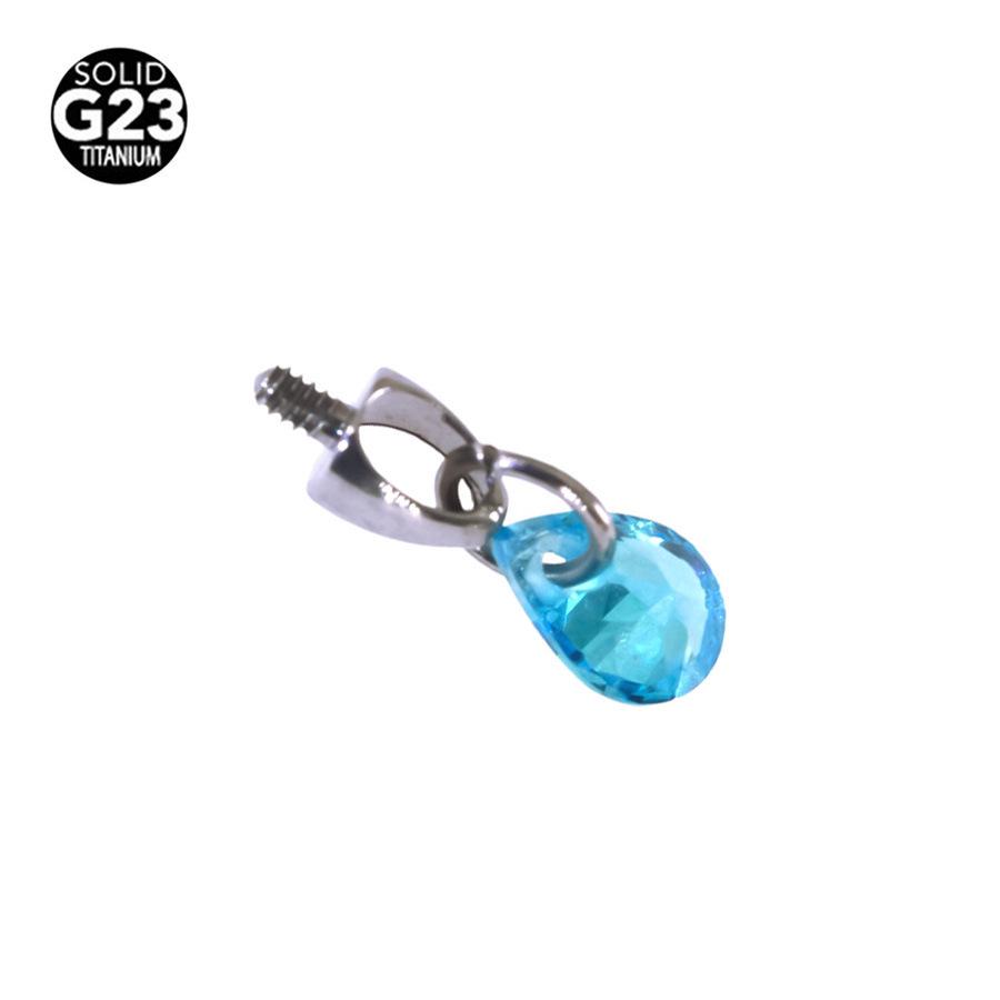

F136 Титановый сплав Капля Кристалл Циркон Лабрет для пирсинга хряща M0.9 Thread