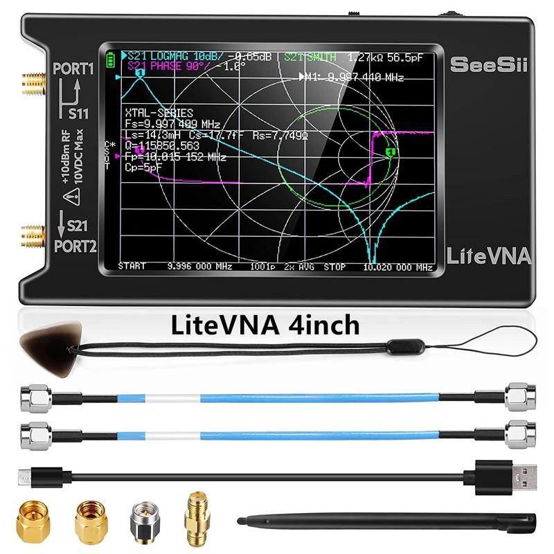 Updated LiteVNA VNA Analyzer 50KHz-6.3GHz Portable Vector Network Analyzer NanoVNA 4 Inch Analyzer Measure S Parameters UHF SWR