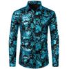 Fashion Comfortable 2024 New 3d Printed Floral Pattern Shirt Beach Sun Casual Slim Fit Fashion Mens Shirt Long Sleeve Shirt