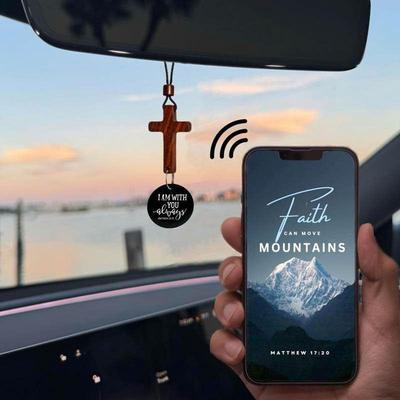 Rear View Mirror Cross Wooden Auto Ornament Rear View Lightweight Automotive Interior Rearview Religious Decor For Friends
