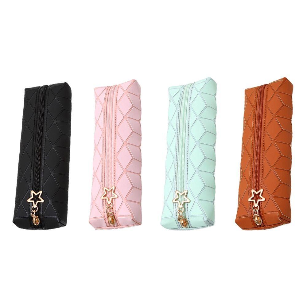 Portable Pen Bag PU Leather Stationery Storage Bag New Stationery Organizer  Students Gift