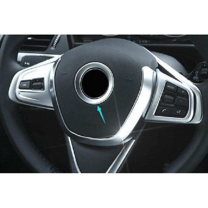 Horn Ring Cover Panel 2016-21 Fit For BMW X1 F48 Car Steering Wheel Matte Silver