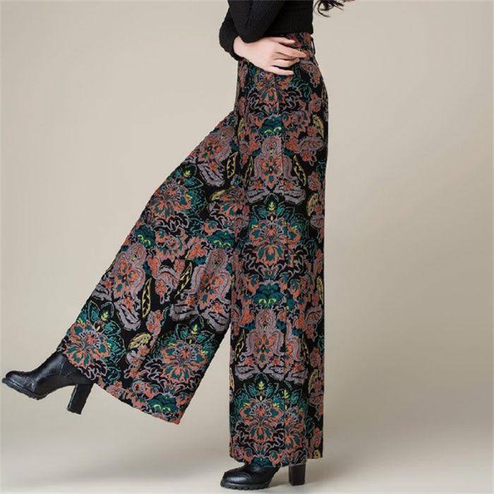 Pantaloni a gamba larga da donna autunnali e invernali Nuovo stile coreano Cadenti a vita alta Slimming Taglia grande Larghi a tubo dritto XL