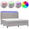 VidaXL Slatted Bed Base with LED Mattress, Upholstered Bed with Headboard, Double Bed, Bedroom Adult Bed, Modern, 3138341