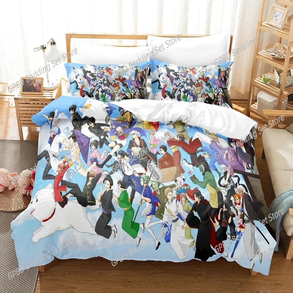 3D Print Anime Gintama Bedding Set For Bedroom Soft Modern Bedspreads Comefortable Kids Duvet Cover Quilt Cover And Pillowcase