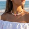 Soft Clay Flower Pendant Imitation Shell Necklace For Women Men Boho Floral Beach Delicate Clavicle Chain Summer Choker Zircon