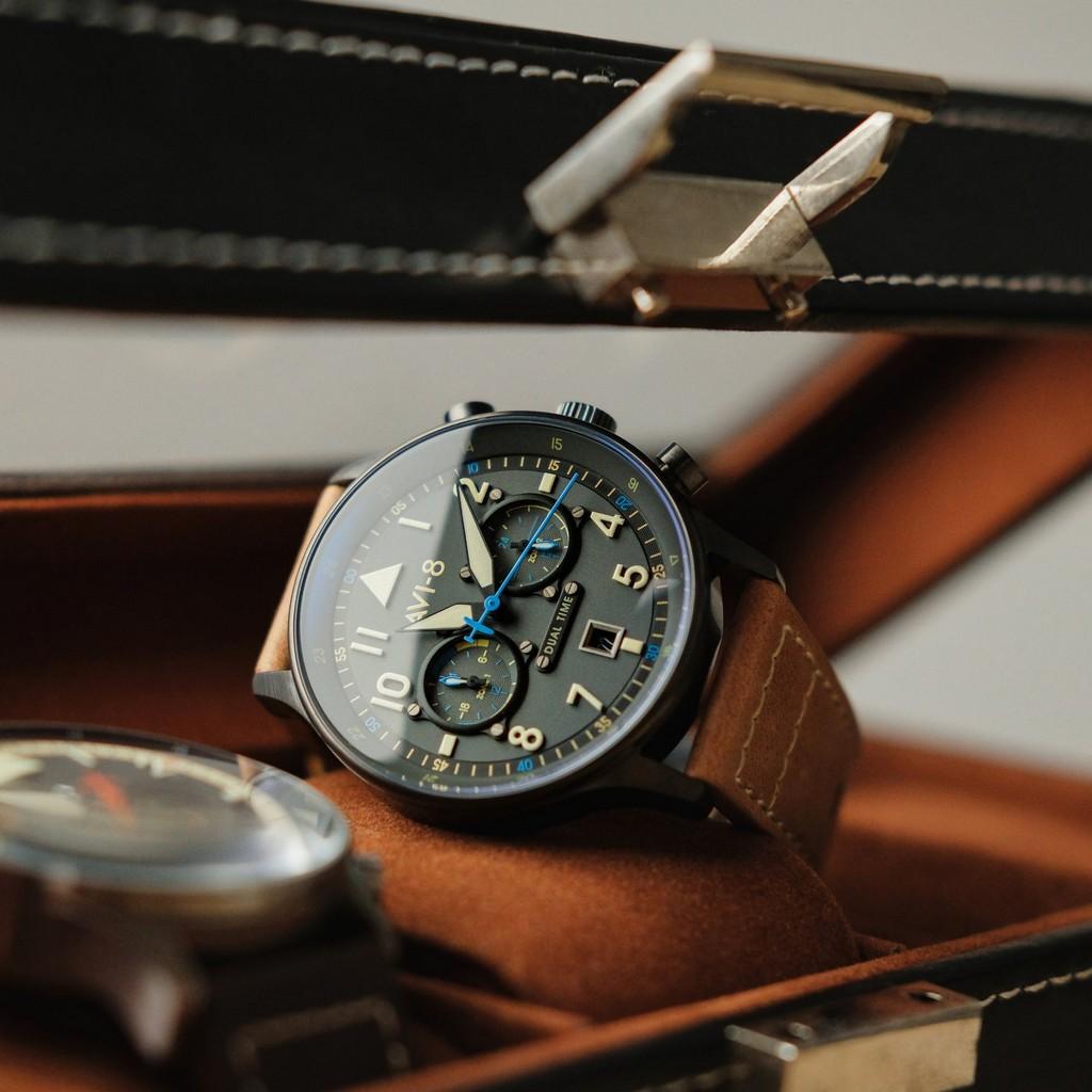 AVI-8 Hawker Hurricane Carey Dual Time Orissa Grey Dial Quartz AV-4088-04 Men's Watch