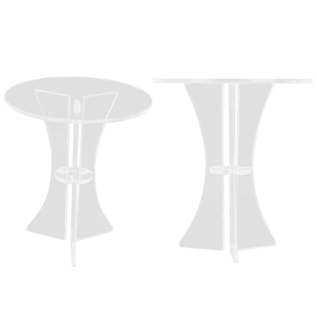 1:6 Dollhouse Transparent Acrylic Round Table Miniature Furniture Doll House Decor