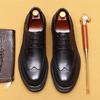 Business Casual Leather Shoes Men'S Genuine Leather Soft Leather Platform British Brock Engraved Men'S Shoes