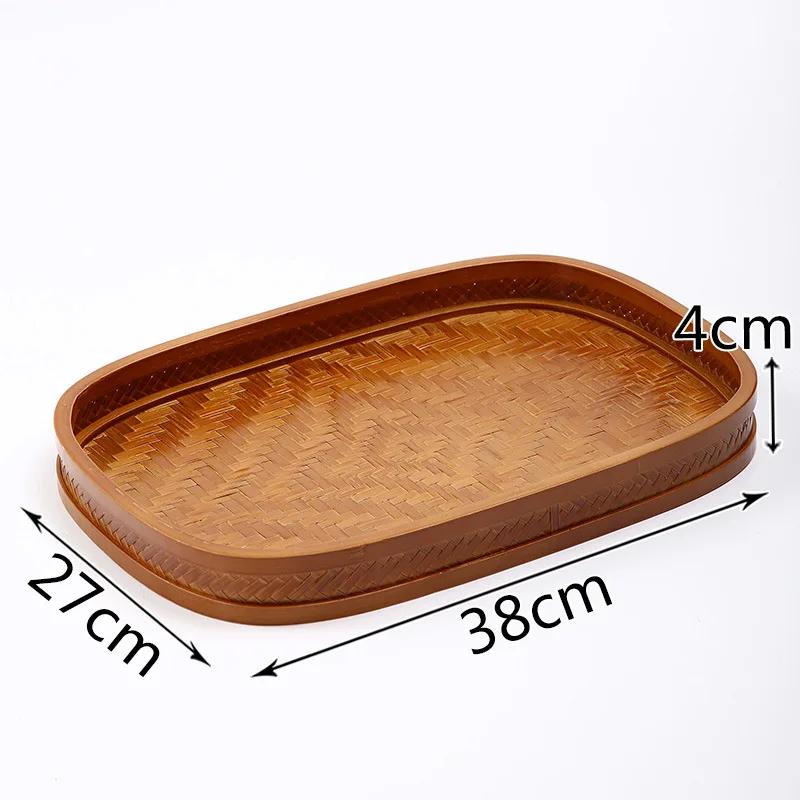 HeMu Bamboo Products Hand Woven Tea Tray, Hotel Tray, Dim sum Tray, Home Stay Towel, Vintage Dry Bubble Table