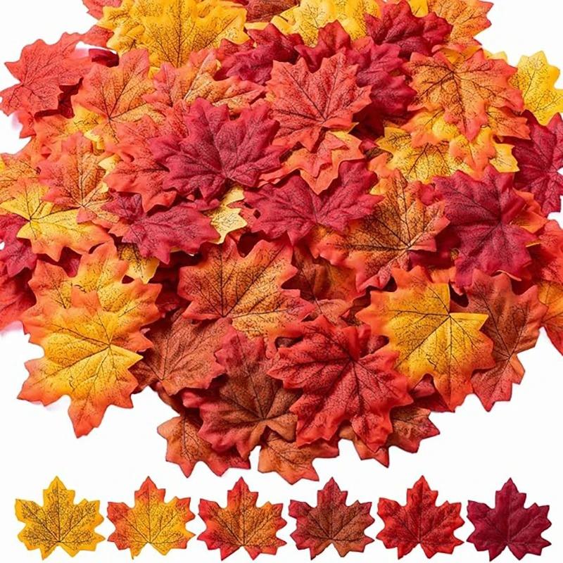 50Pcs Maple Leaf Artificial Silk Grape Vine Leaf Home Room Wall Decoration Garden Christmas Wedding Decor Autumn Navidad Wreath