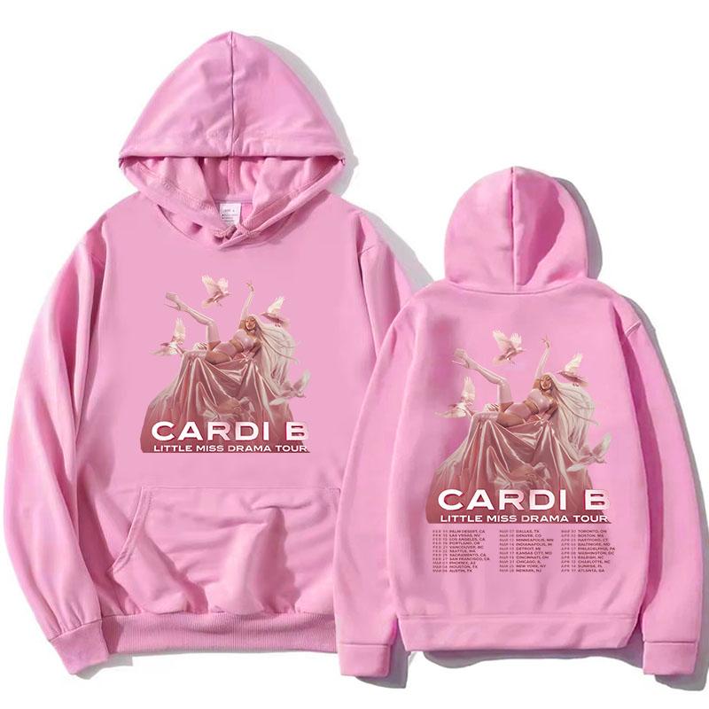 LittleMiss Drama Tour Hoodies Singer Cardi B Graphic Printing Sweatshirts Winter Fleece Casual Hooded Pullover Unisex Streetwear