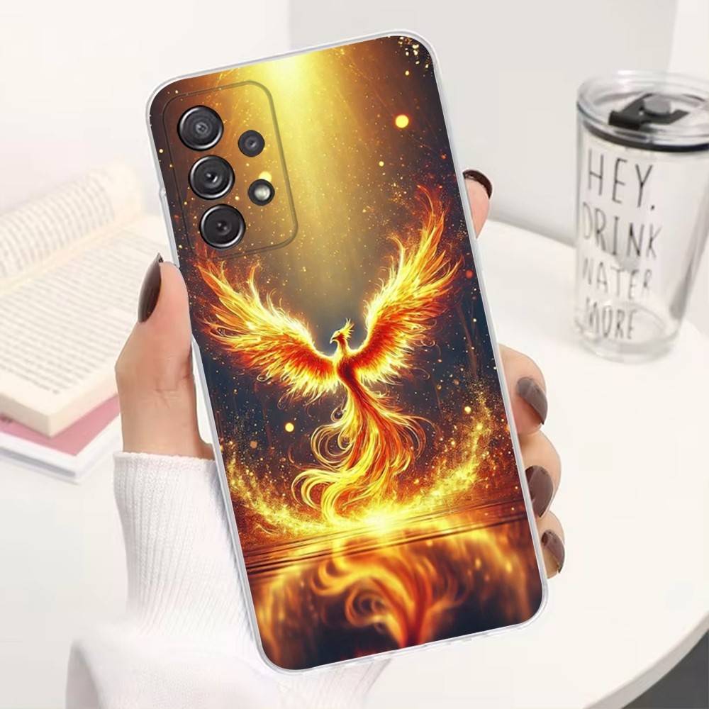 Cool Phoenix For Samsung A51,30,71,S9,Ultra,Lite,S23,20,FE,22,21,PIus,10,Transparent, Silicone Case