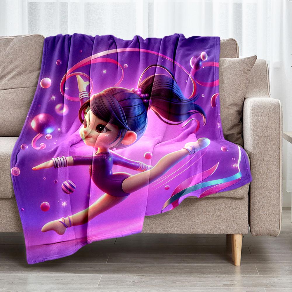 Gymnastics Theme Printed Blanket - Perfect for Couch, Bed, Travel & Outdoor Use | Machine Washable, Cozy & Durable.