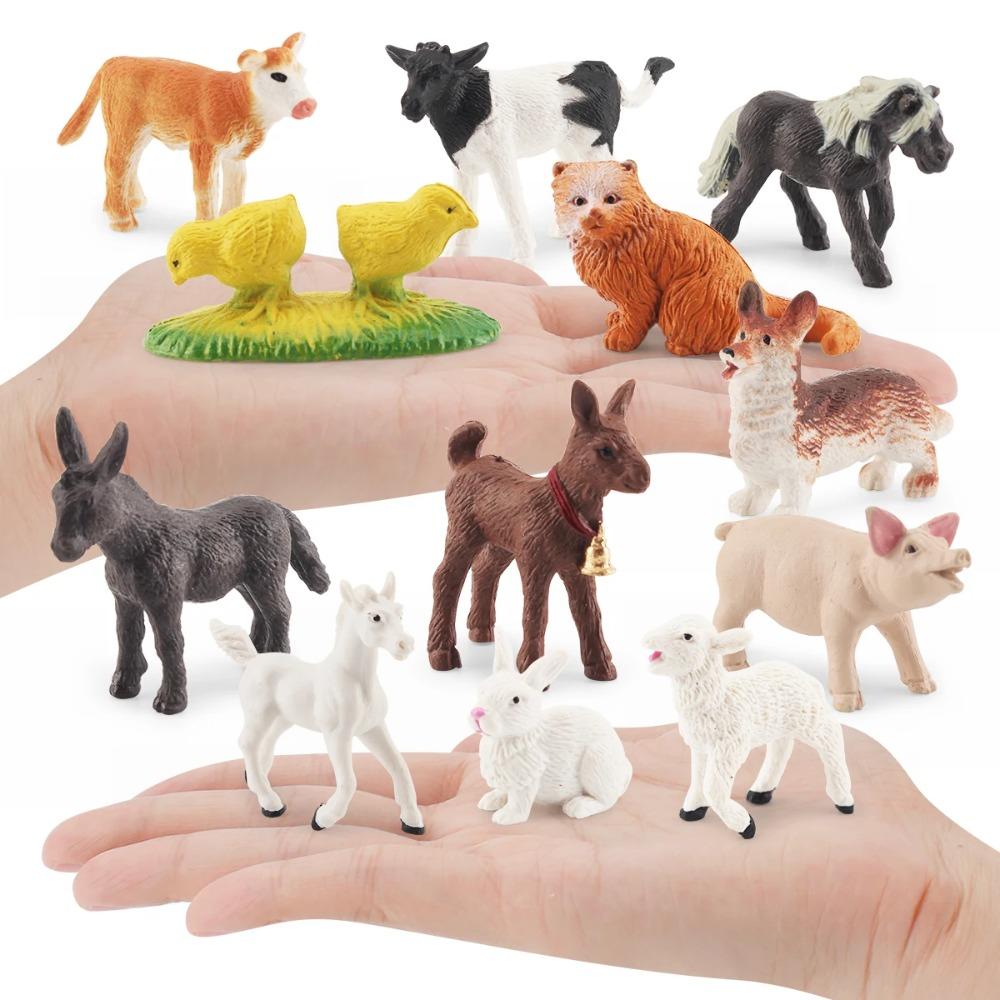Simulation Plastic Animal Figurines Collection - Marine, Land & Insect Animals Miniature Set Toy for Kids Gift Playset Model