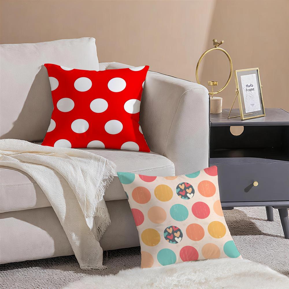 Simple Art Large Polka Dot Pattern Cushion Cover Pillowcase Short Plush Invisible Zipper Room Sofa Cushion Cover