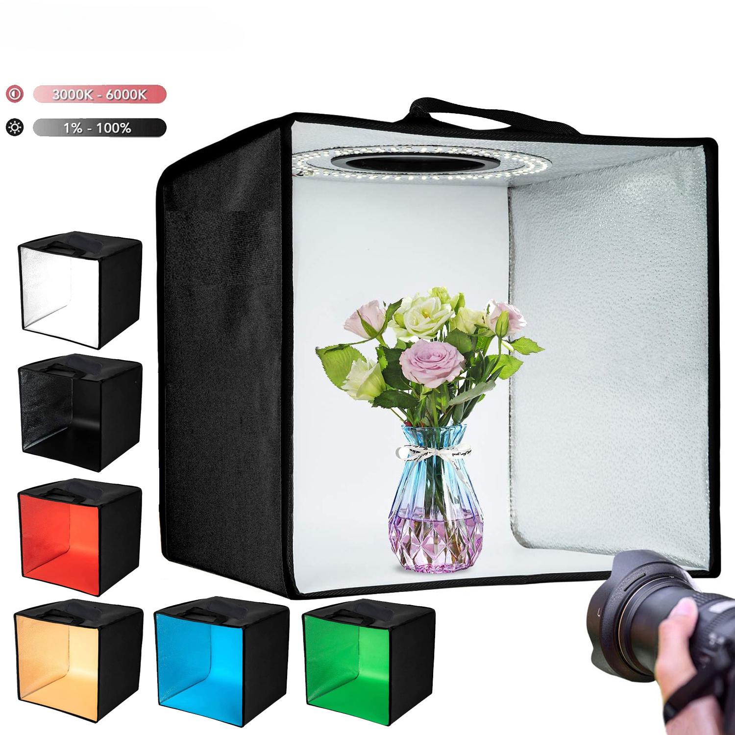 

30 см 12 дюймов фотостудия световой короб фотосъемка регулируемая яркость съемочная палатка комплект с 120 светодиодными лампами 6 фонов мелкие предметы