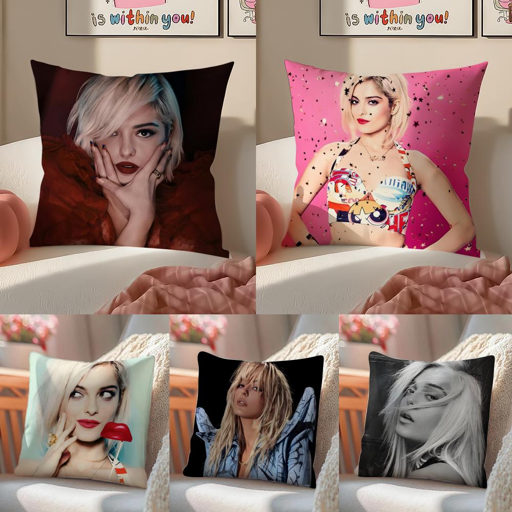 Pop American Singer BBebe Rexha Cushion Cover Pillowcase Short Plush Invisible zipper Room Sofa Cushion Cover
