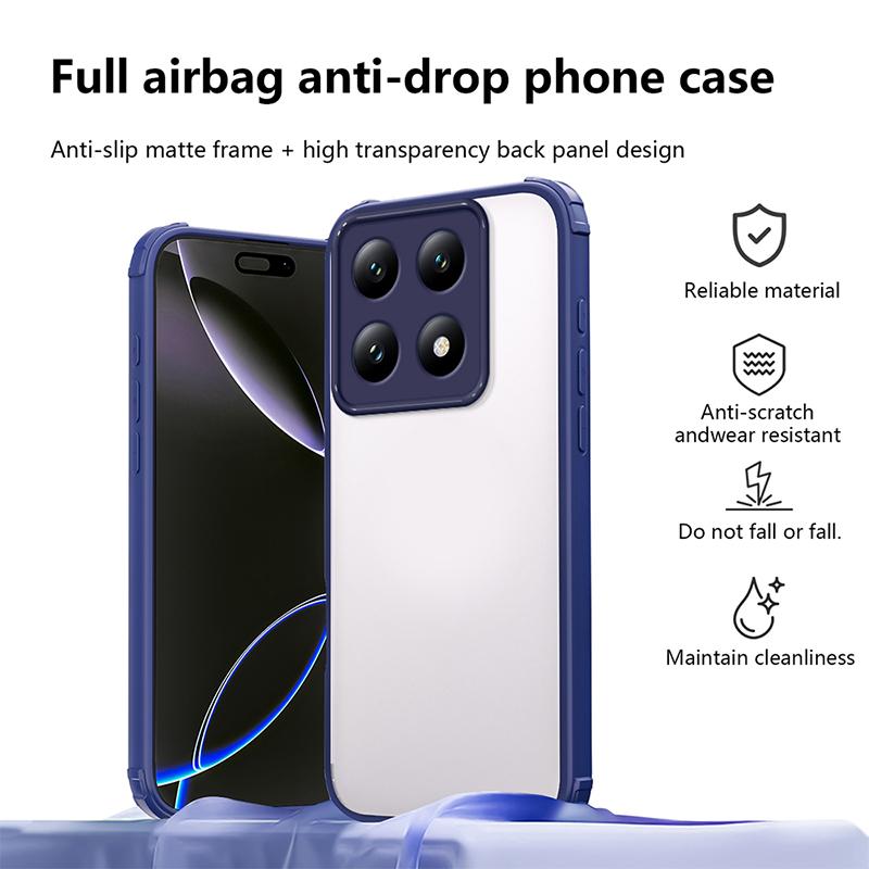 

For Xiaomi 15T Luxury Transparent Shockproof Armor Case For Xiaomi 11T 12T 14T Mi 15T Pro Clear Bumper Hard Cover 14T Pro Cases Xiaomi 15T синий