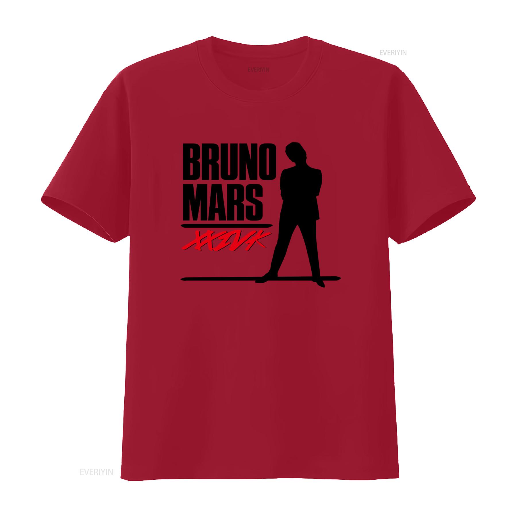 Bruno Mars 24K Magic Tour Silhouette T Shirt for Men Size S vintage Washed Breathable Top For Everyday Wear Slightly streetwear S