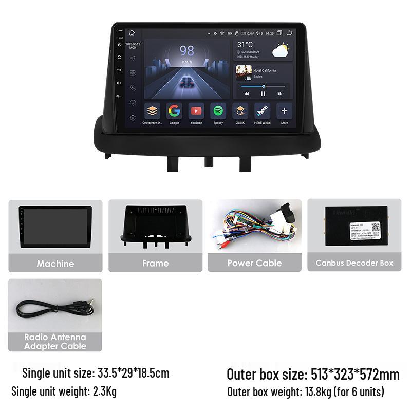 9" Large Screen Android GPS Navigation for 08-14 Megane 3 - Intelligent All-In-One Car System