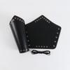 Men's Black PU Leather Medieval Suspenders Set Riveted Wristband Steampunk Belt Viking Warrior Style Role Playing Accessories