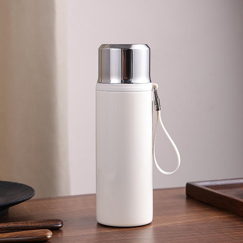 High value 111 stainless steel vacuum thermos cup outdoor portable rope sling water cup gift stewed tea cup