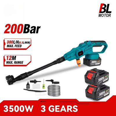 Pistolet à eau de lavage de voiture portable domestique 200 bar 3500 W haute pression arrosage de jardin pistolet à eau lave-voiture électrique sans balais