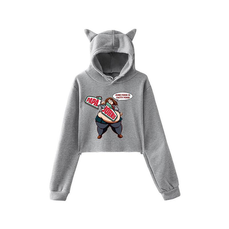 Personality Girl Cat Ears Umbilical Hoodie Fashion Sweatshirt Sweater Personality Girl Cat Ears Umbilical Hoodie Fashion Sweatshirt Sweater
