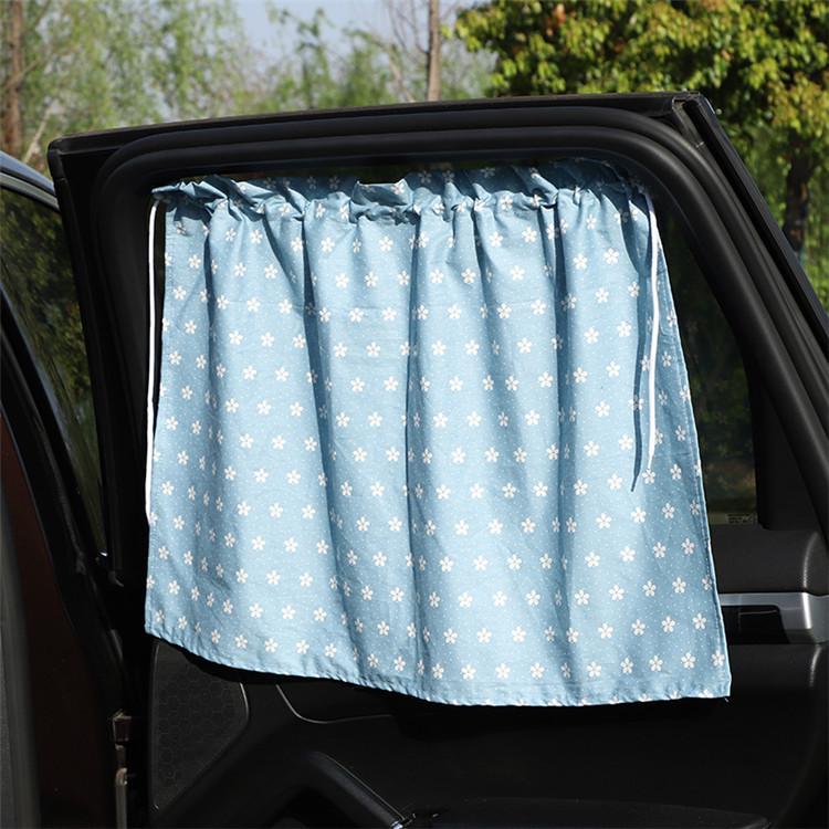 Summer Cartoon Cotton Car Sunshade Blackout Curtains with Suction Cups - Sun Protection and Heat Insulation.