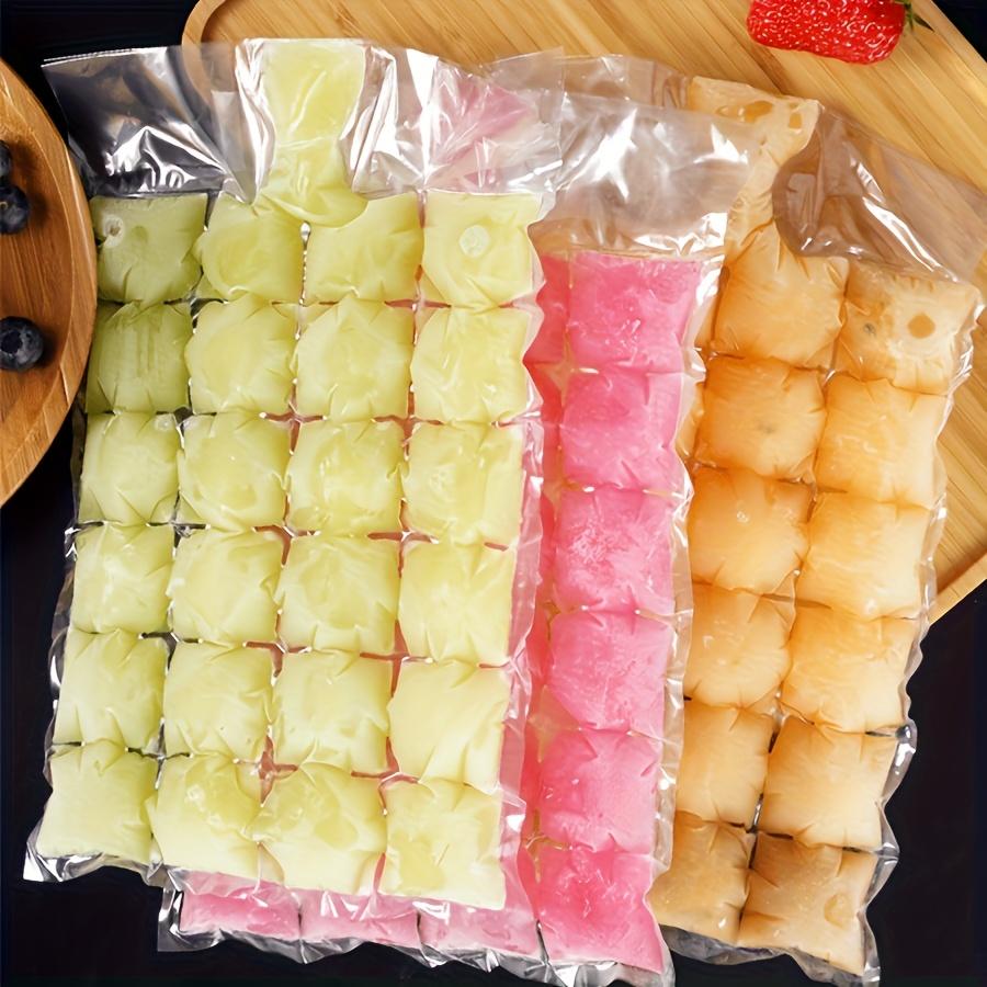 50Pcs Disposable Ice Cube Bags Self Sealing PE Ice Maker Mold With 1Pc Funnel For Juice Coffee