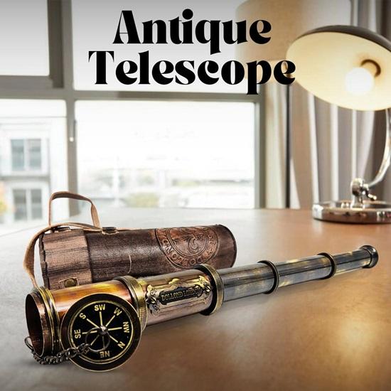 40.64 Cm Working Brass Telescope with Leather Case, Pirates Spyglass, Boating Gift, Graduation Gifts, Anniversary Gifts
