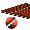 Manual Retractable Awning with LED Lighting 450 X 300 Cm Orange & Brown