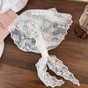 Sweet Triangle One-Piece Belted Overlap Lace Skirt Apron  Lace Trim Half Skirt Butt Curtain Spring Headscarf Accessories