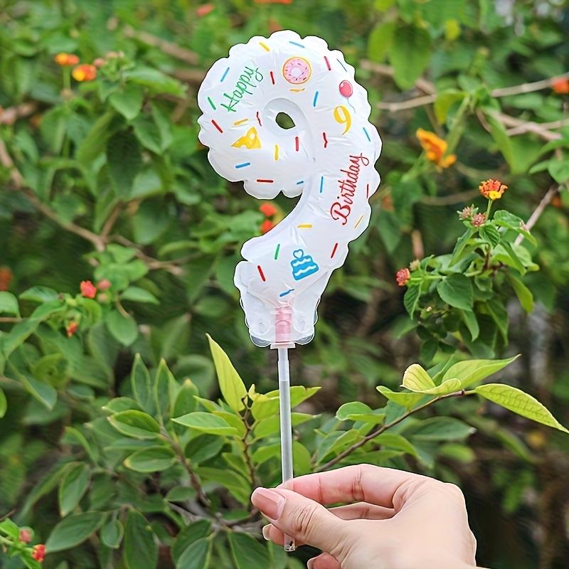 

1pc Cake-Decorated Digital Balloon, for Bathing, Cake Decoration, Birthday Festival Number Flag, Handheld Aluminum Film Balloon Group Number Birthday